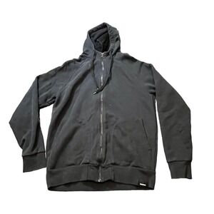 Finisterre Full Zip Hoodie‎ Mens S Black 100% Organic Cotton Made in Portugal